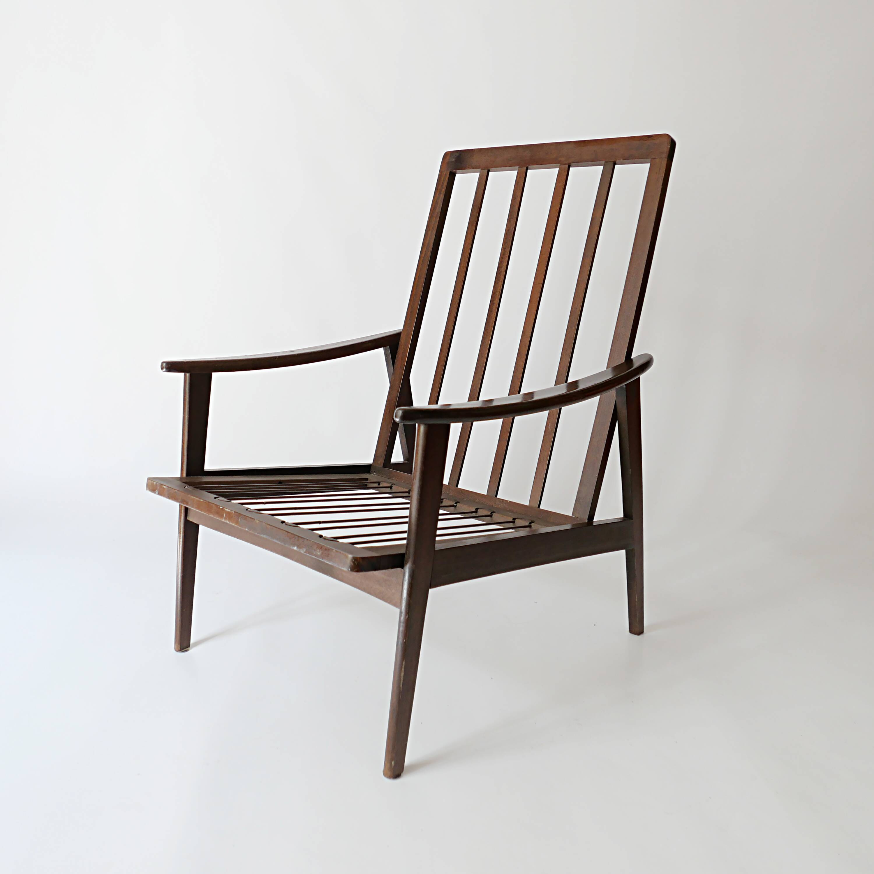 Fauteuil en teck scandinave design vintage des années 70 1970