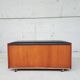 Vtg Mid Century Teak Blanket Ottoman Storage Chest Trunk Window Box Seat Bench