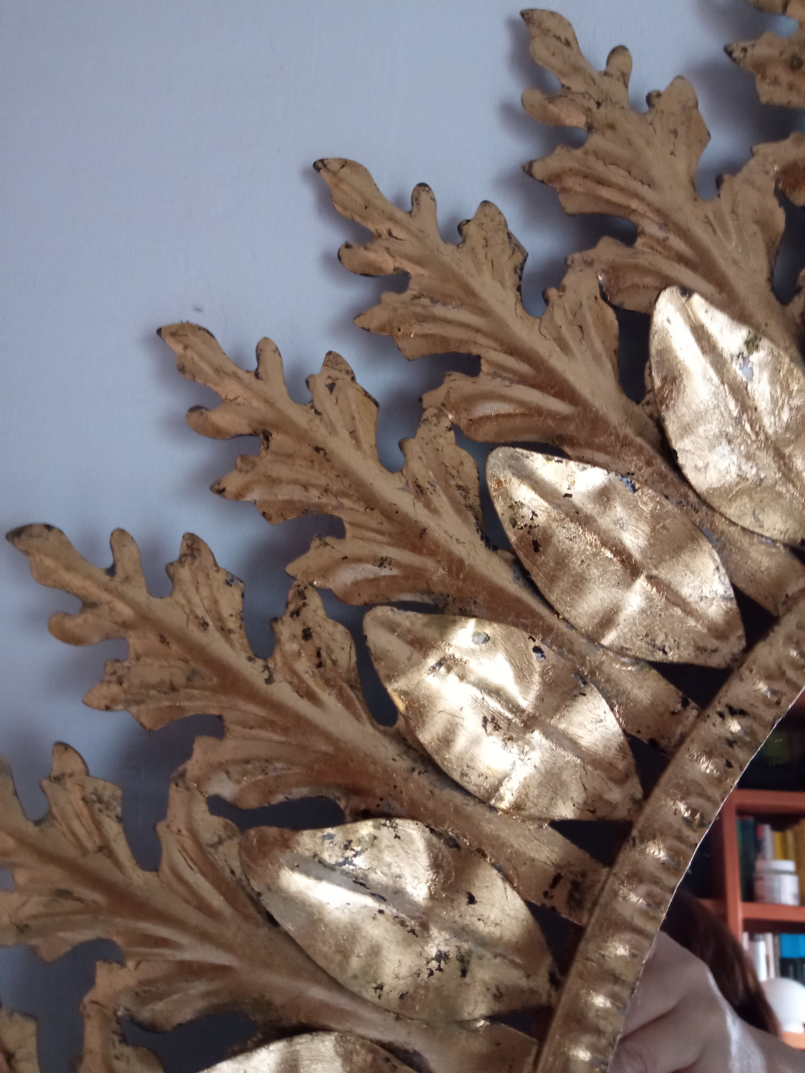 Vintage golden sun mirror