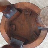 20th-century walnut tripod stool