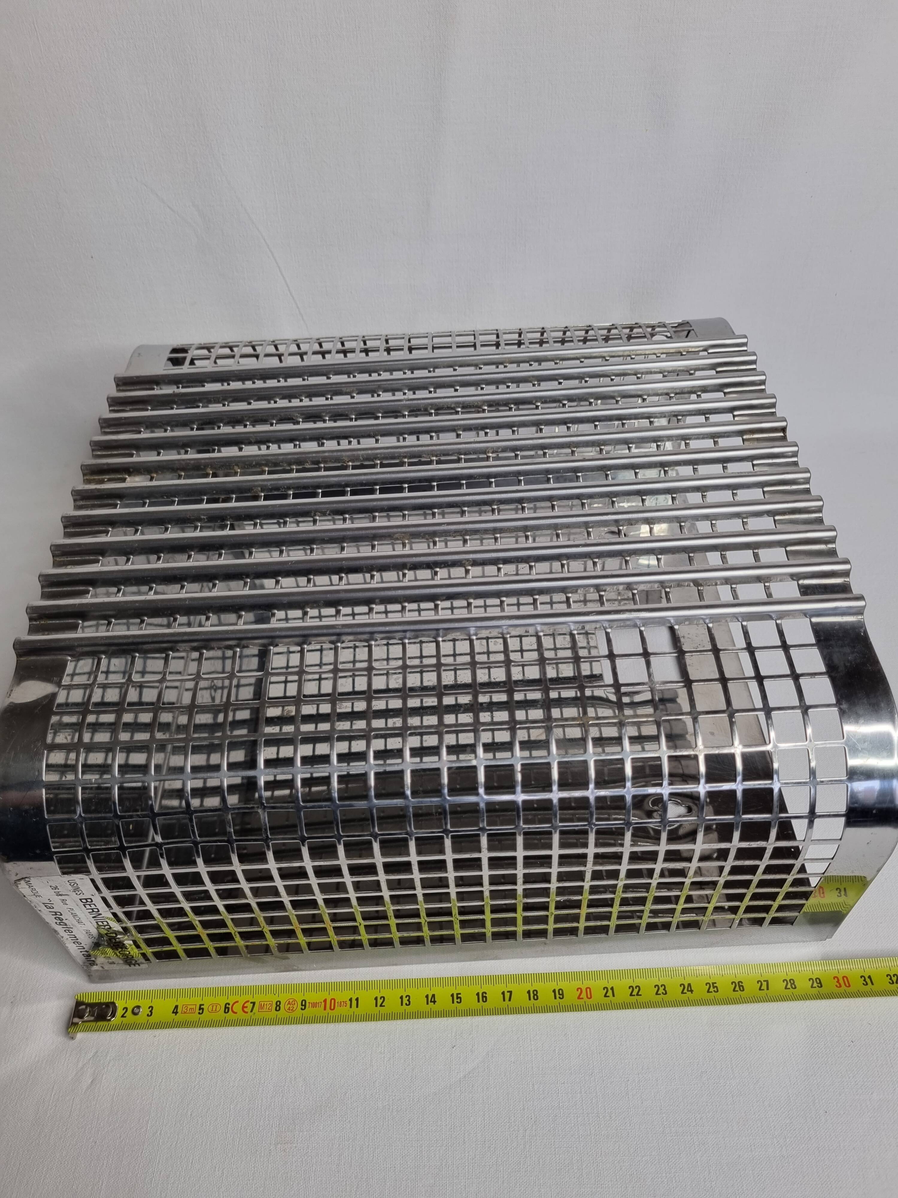 Chromed steel industrial wall paper basket, 60s