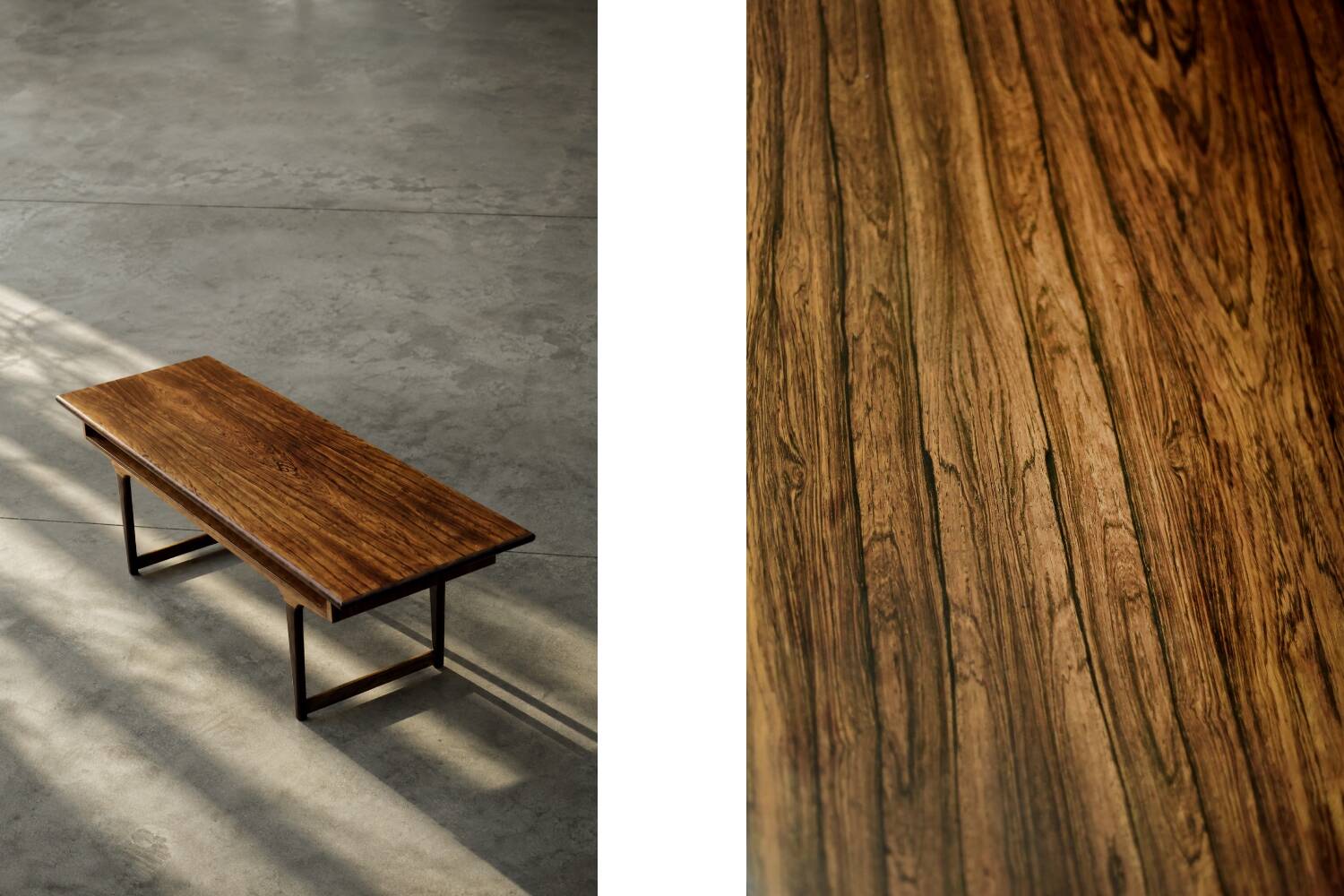 Vintage Mid-Century Modern Danish Rosewood Coffee Table with Shelf, 1960s