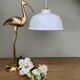 Vintage lampshade pendant light in white opaline