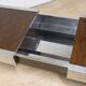 Vintage glass and aluminum bar coffee table, 1970