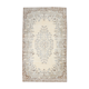 Handmade beige & brown floral  vintage rug