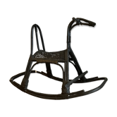 Cheval à bascule en rotin et bambou