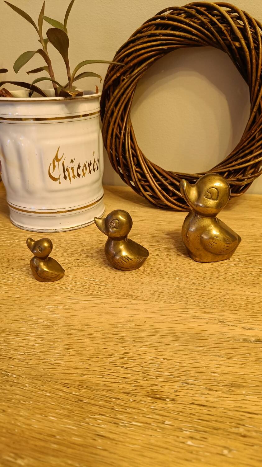 Vintage Solid Brass Ducks