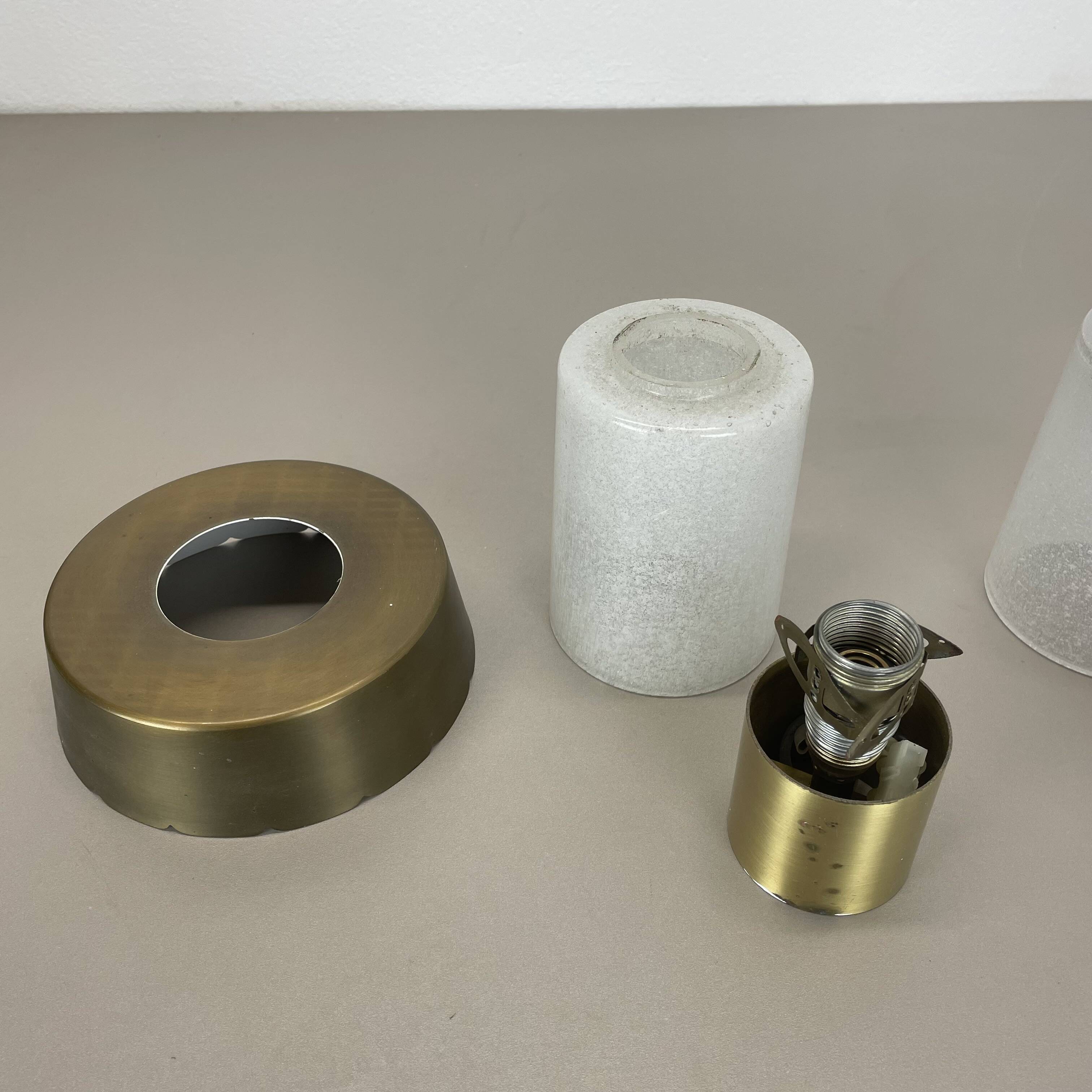 Set of two minimalist Brass and glass "tube" Ceiling Light, Italy 1970s