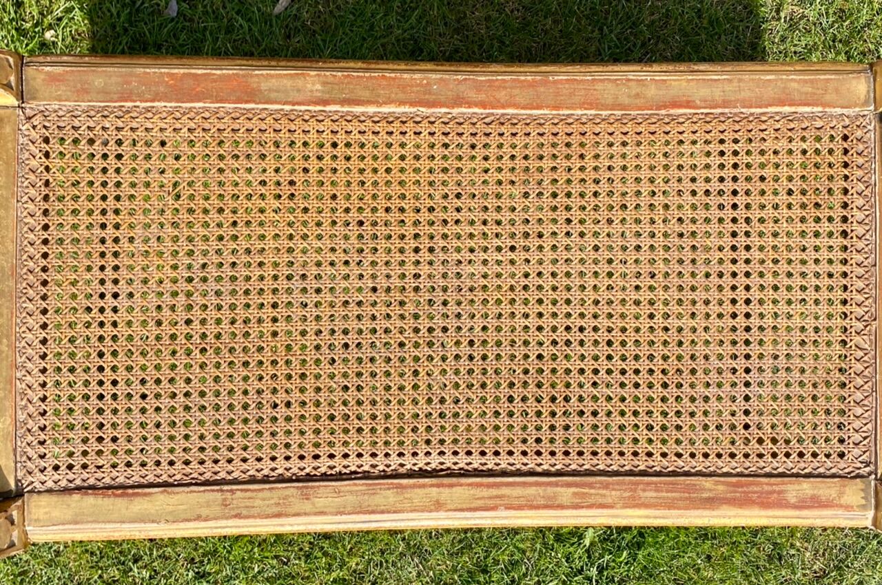 Petite Banquette Bois Doré and Cannage Style Louis XVI