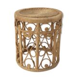 Tabouret / Table basse en rotin peacock des années 60/70