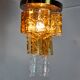 Bicolor chandeliers waterfall by zero quattro, orange and transparent murano glass, italy, 1970