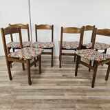 1950s Beech Dining Chairs with Geometric Seat