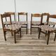 Chaises de salle à manger en hêtre des années 1950 avec assise géométrique
