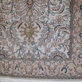 Vintage silk carpet Indian indo tabriz done hand 100x162cm 1950 s