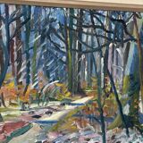Swedish Oil on Canvas – “Forest” by Eyvind Olesen – Dated 1957