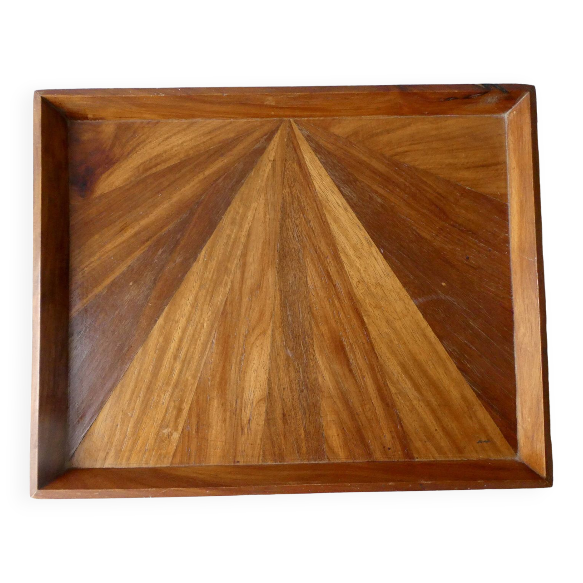 Marquetry tray of different types of wood