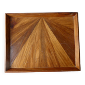Plateau en marqueterie de différentes essences de bois