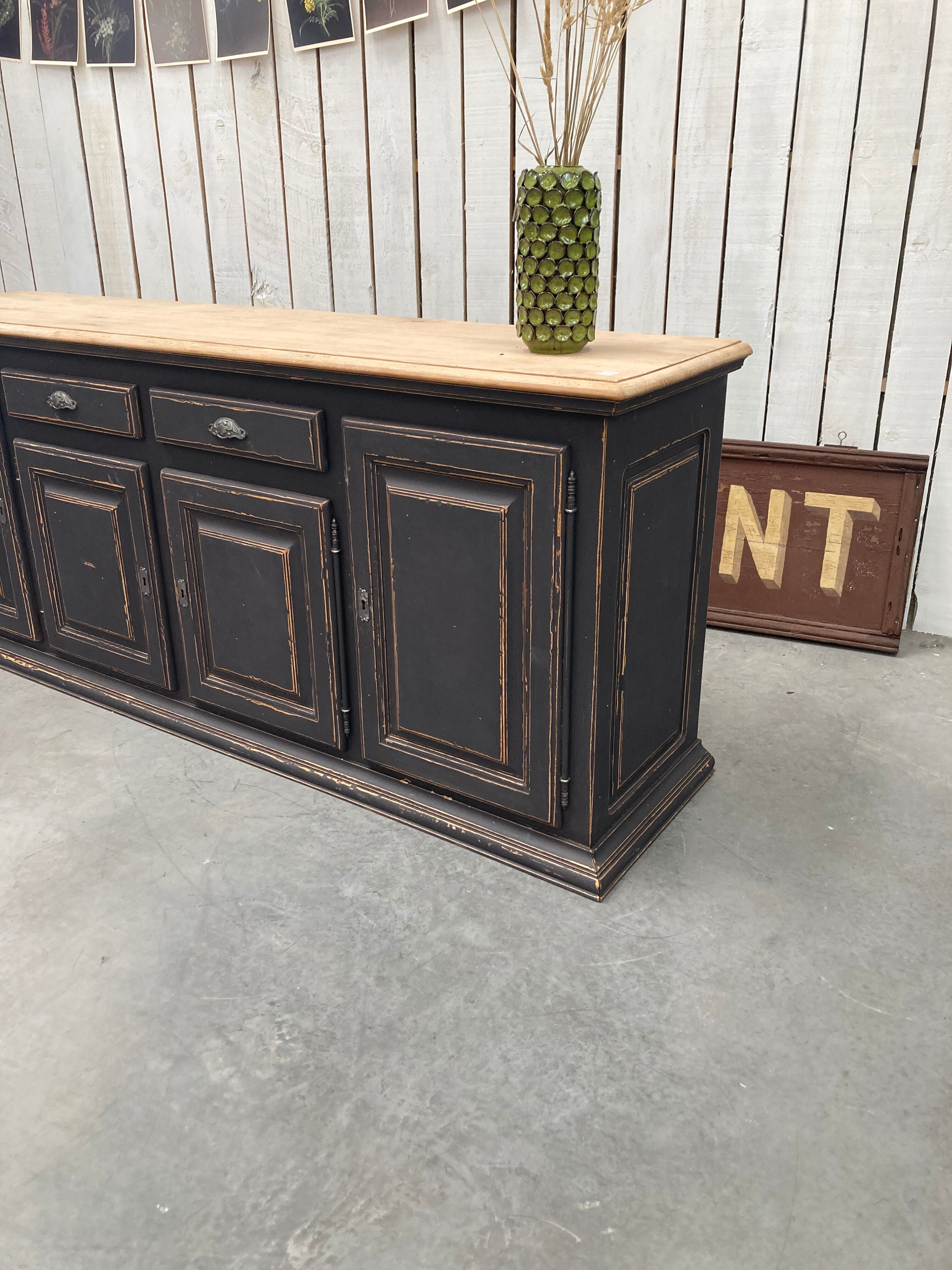 Old cabinet 4 doors 2 drawers in solid oak