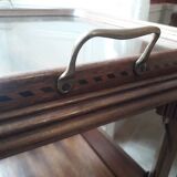 Empty table with bar flap