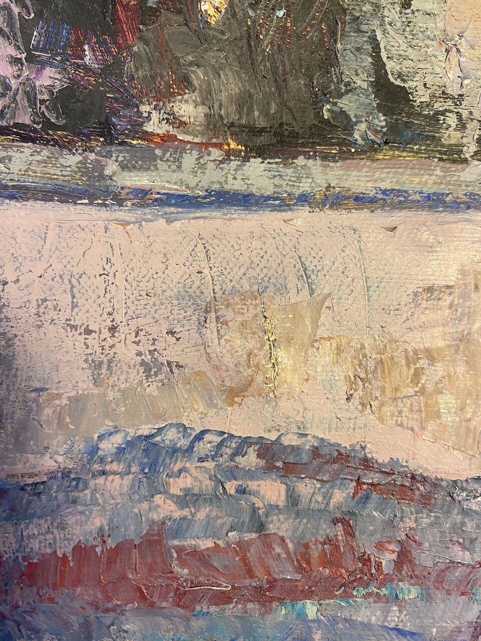 Old painting, urban landscape, 70s