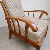 Mid-Century Lounge Armchairs in Solid Cherry Wood, Austria 1940s