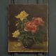 Oil on canvas still life 20th century bouquet of roses