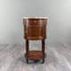 Half-moon side table in mahogany and marble, Louis XVI style, 19th century.