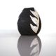 Vintage Danish pottery vase with graphic monochrome design and glazing from Helge Österberg
