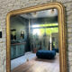Louis-Philippe pearl mirror 172/121cm gilded with gold leaf, overmantel