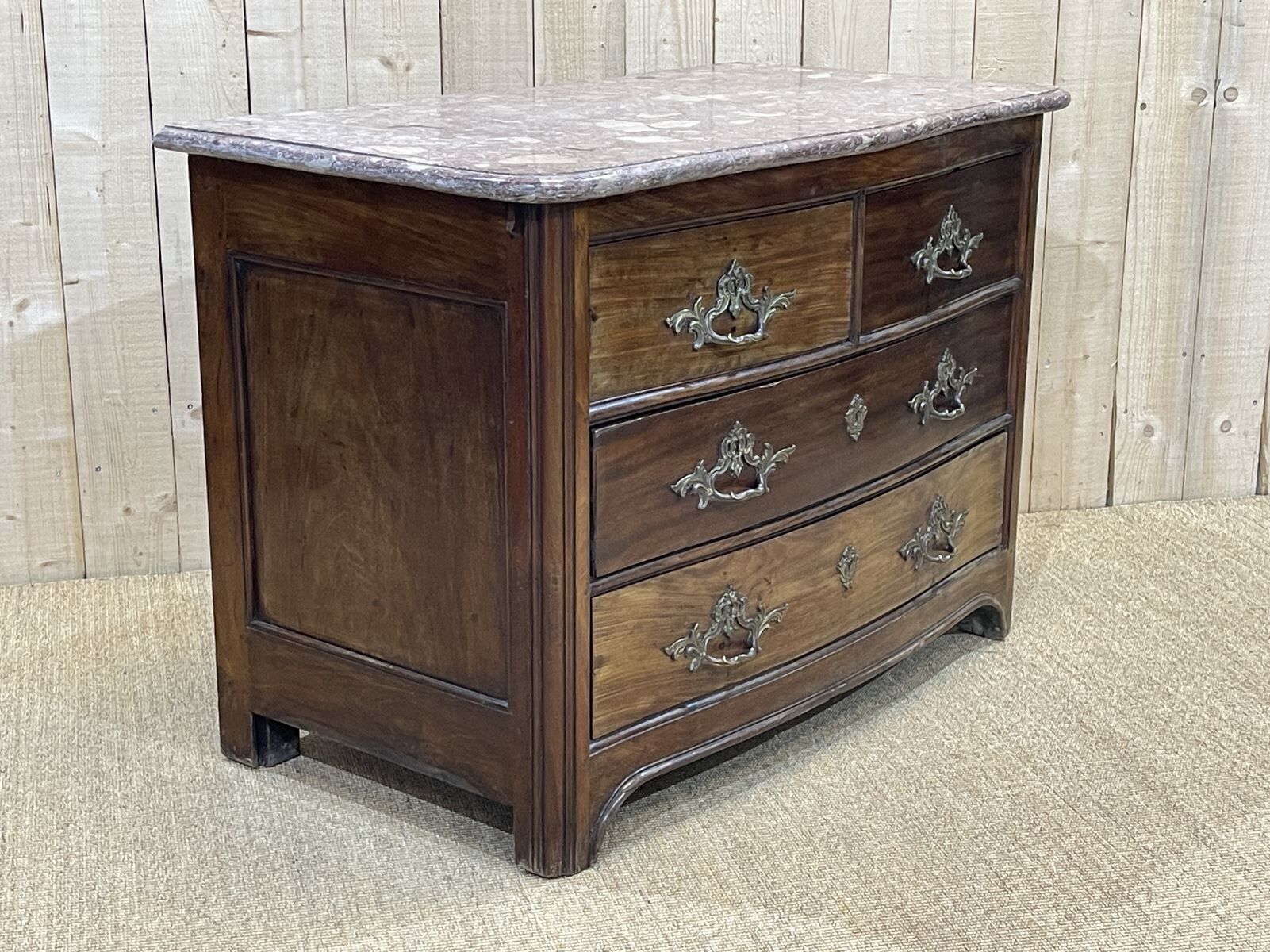 Regency period chest of drawers in amaranth and marble top - 18th century