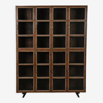 Wooden display case with 24 lockers