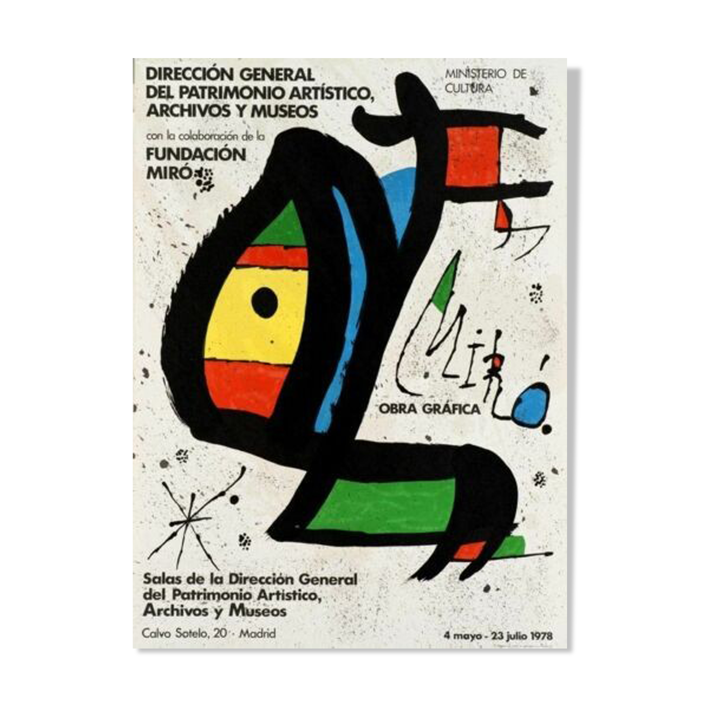 Affiche lithographique Joan Miro Miro Obra Grafica Madrid, 1978.