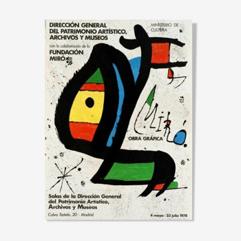 Affiche lithographique Joan Miro Miro Obra Grafica Madrid, 1978.