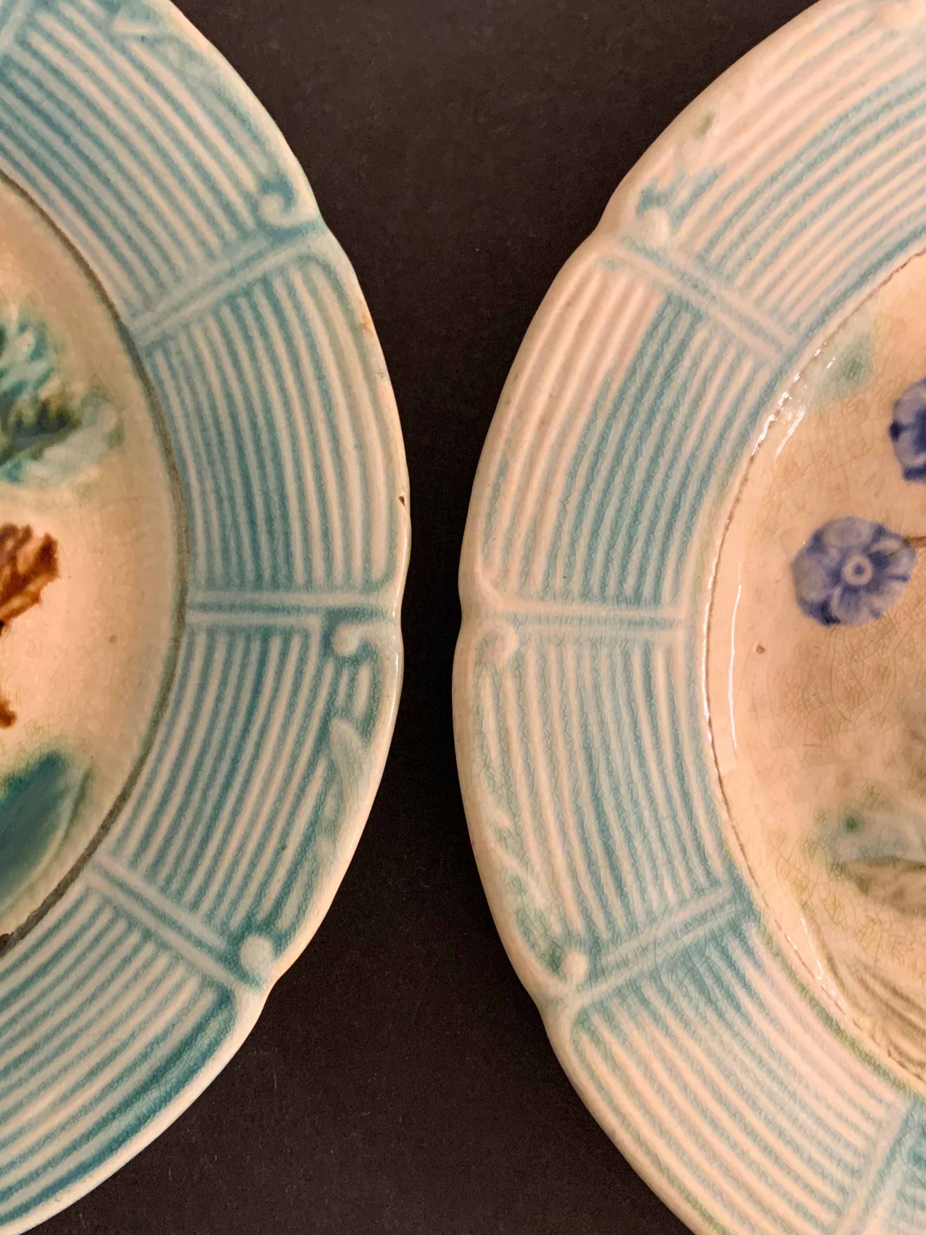 8 dessert plates in late 19th century dabbling
