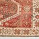 Tapis turc vintage rouge et crème