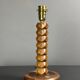 Mid-Century modern brutalist wood turned table lamp Charles Dudouyt style