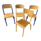 4 mismatched school chairs multicolor industrial vintage school community Mullca DELAGRAVE f