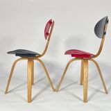 Paire de chaises bow wood n°3 edition Steiner 1950