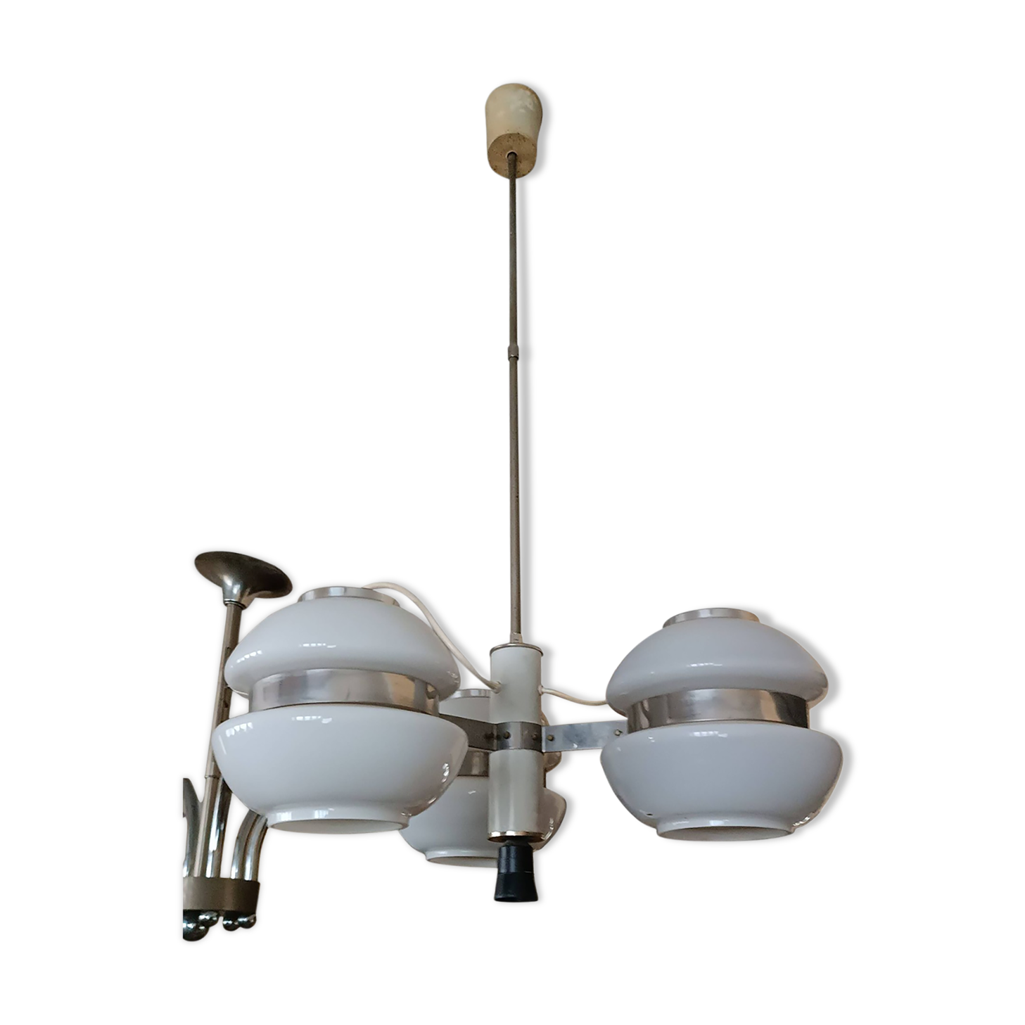 Lustre 4 lumières Gino Sarfatti pour Arteluce, vintage années 60
