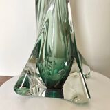 Dark green Val Saint Lambert lamp