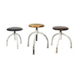 Vintage Industrial Adjustable Swivel Stools, Set of 3