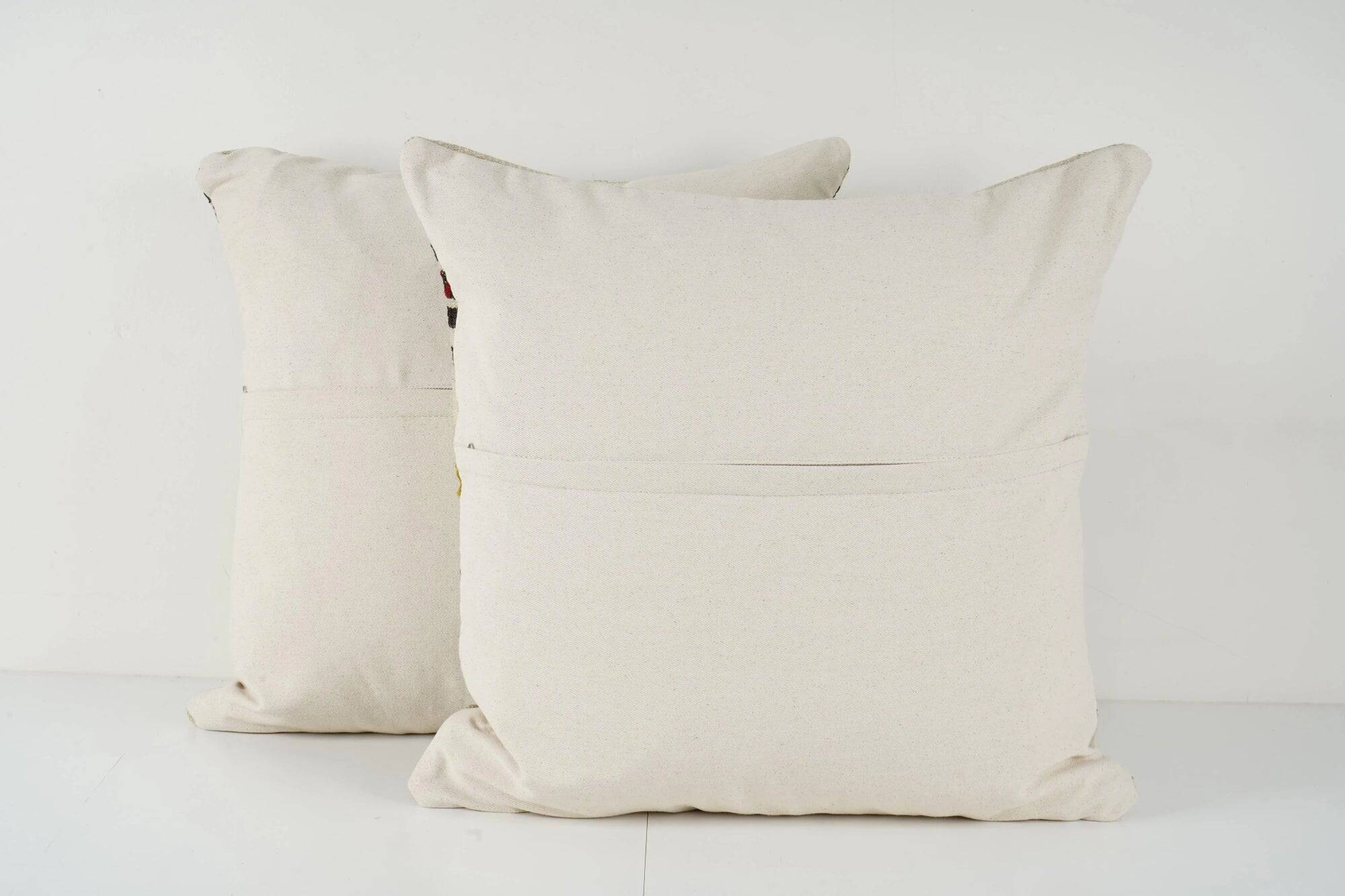 Set of 2 vintage kilim cushion covers 61x61 cm