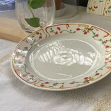 Dessert plate orange-red floral pattern