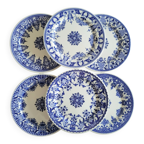 6 dessous de bouteille en porcelaine gien