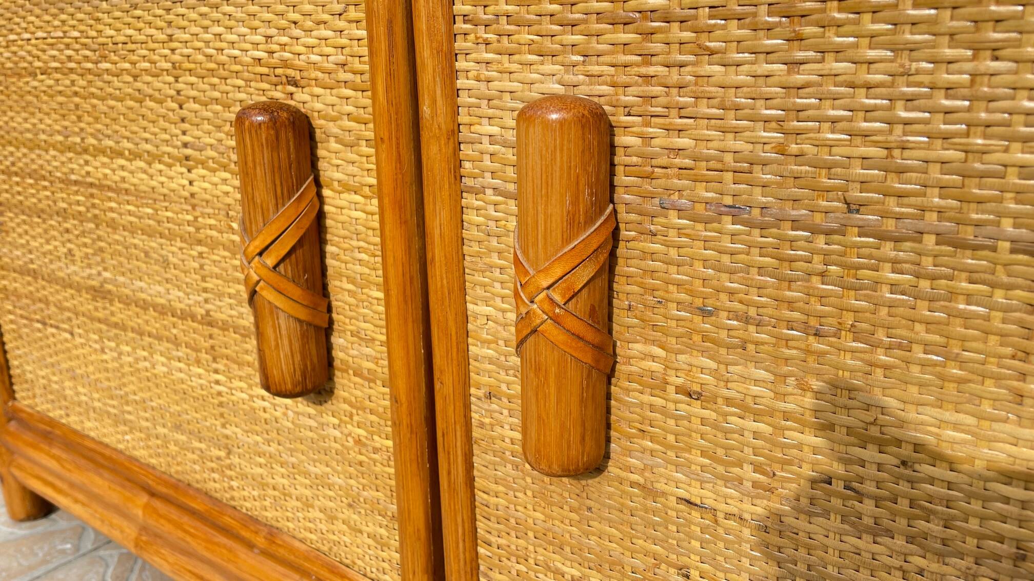 Vintage 80s Bamboo Sideboard