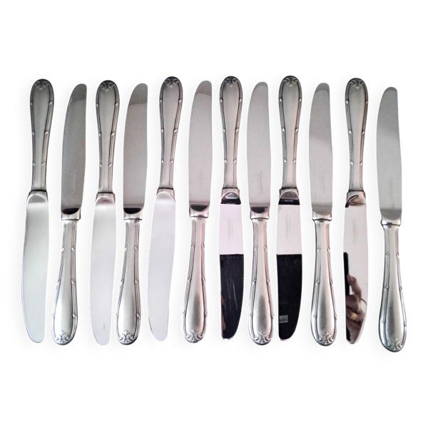 Coffret de 12 couteaux de table monocoques en acier Comargent