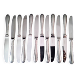 Box of 12 single-piece Comargent steel table knives