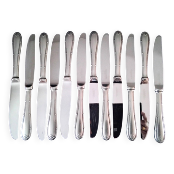 Coffret de 12 couteaux de table monocoques en acier Comargent