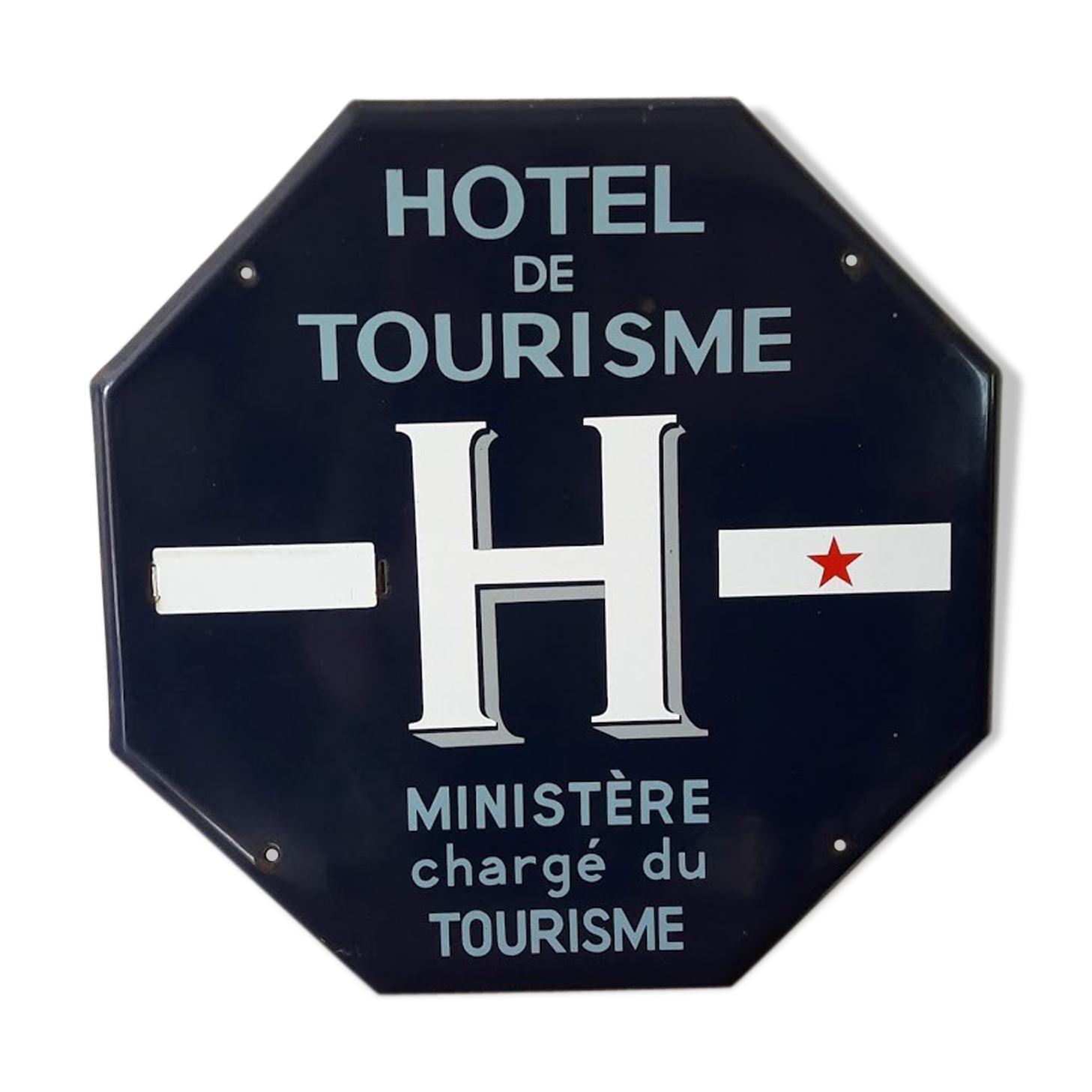 Old Hotel tourism enamelled plate