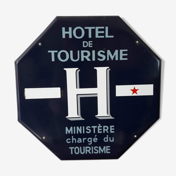Old Hotel tourism enamelled plate